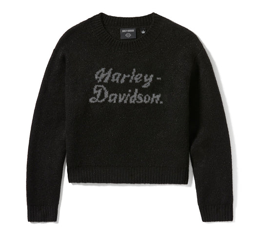 HARLEY-DAVIDSON® WOMENS SWEATER JACQARD KNIT BLACK