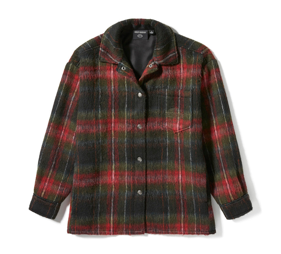 HARLEY-DAVIDSON® LADIES JACKET - WOVEN BLACK / RED PLAID