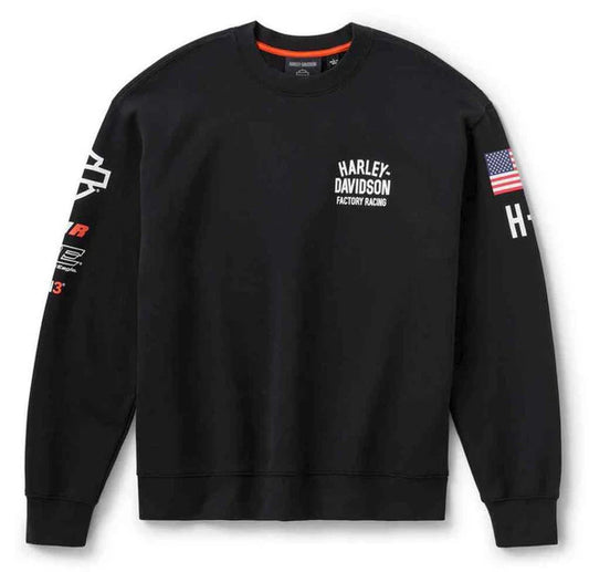 HARLEY-DAVIDSON® MENS FACTORY RACING JUMPER- KNIT , BLACK