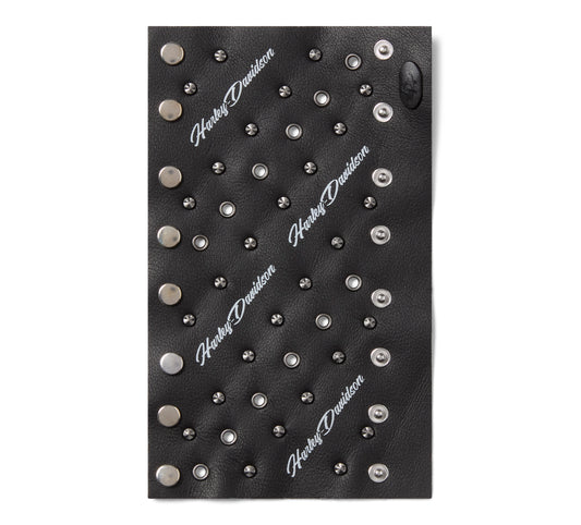HARLEY-DAVIDSON® WOMENS HAIRPIN STUDDED LEATHER PONYTAIL WRAP
