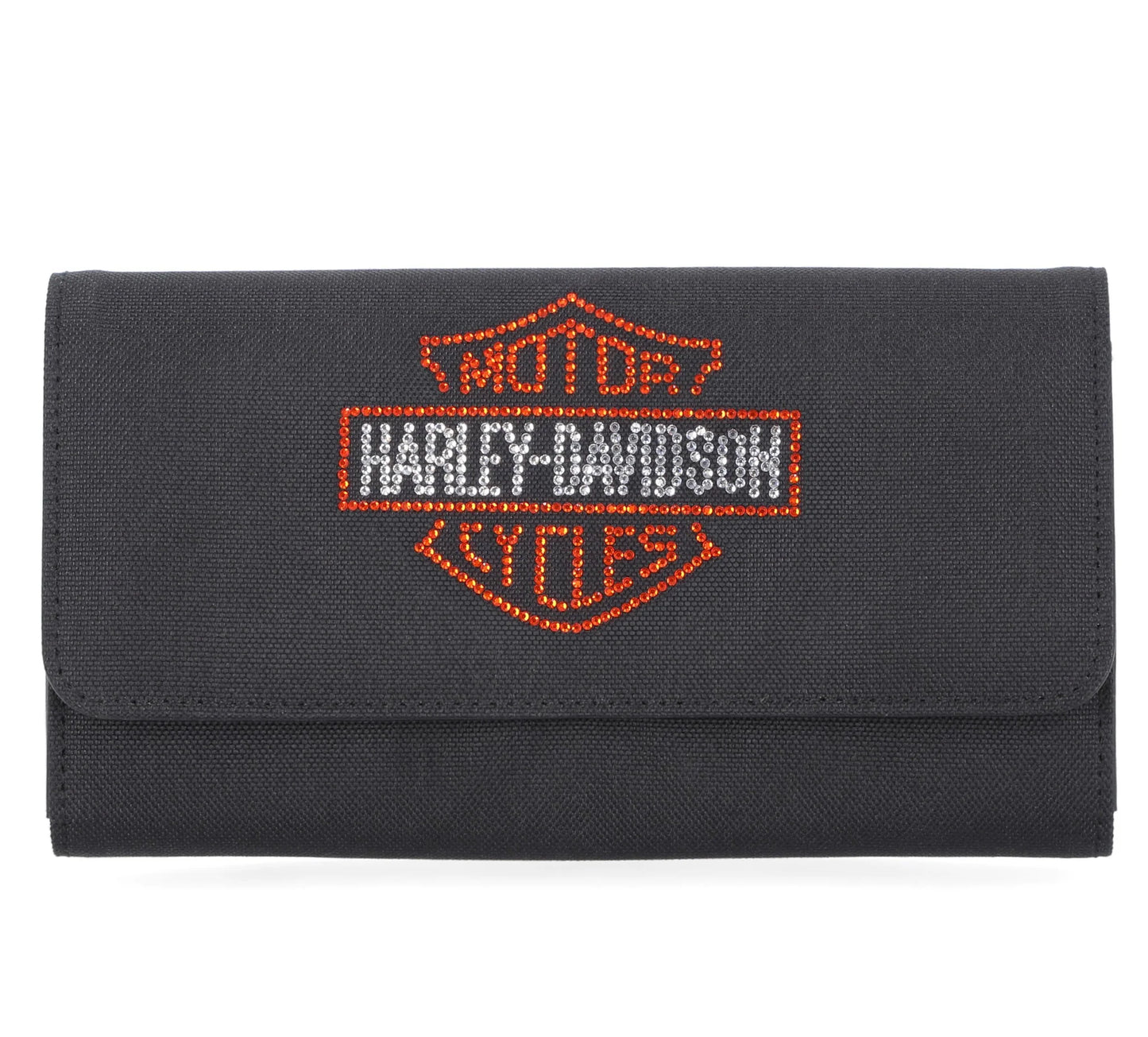 HARLEY-DAVIDSON® WOMENS B&S RHINESTONE CLUTCH