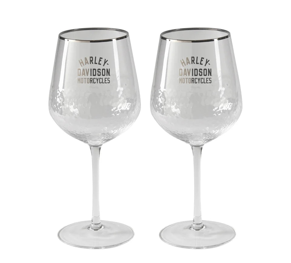HARLEY-DAVIDSON®  H-D PEBBLED WINE GLASS SET