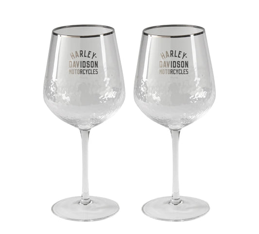 HARLEY-DAVIDSON®  H-D PEBBLED WINE GLASS SET