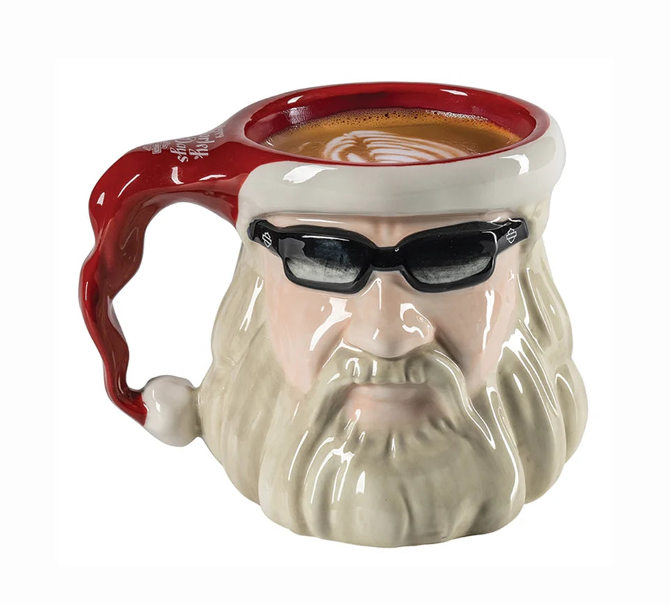 HARLEY-DAVIDSON® BIKER SANTA SCULPTED MUG