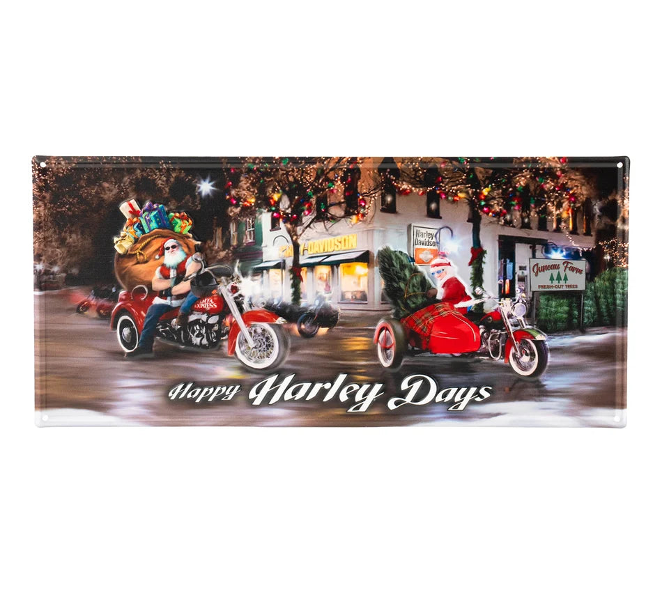 HARLEY-DAVIDSON®  H-D BIKER SANTA METAL SIGN