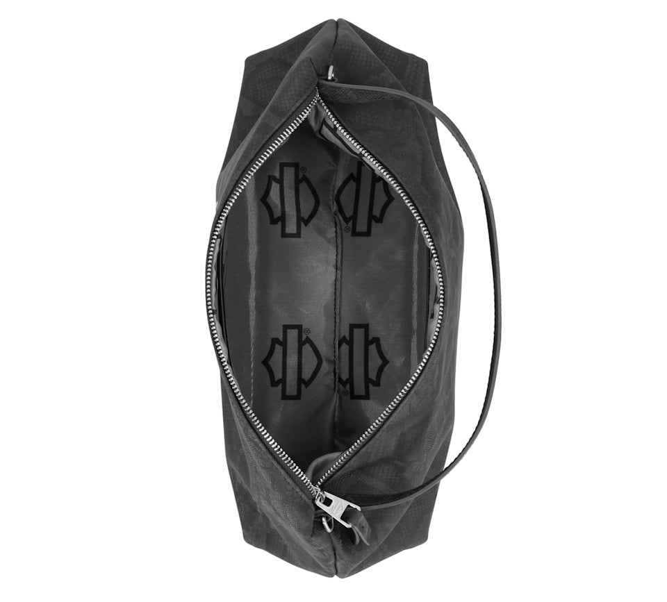 HARLEY-DAVIDSON® WOMENS SNAKE SHORT /  SHOULDER BLACK BAG