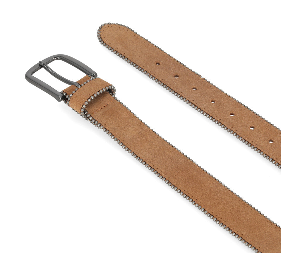 HARLEY-DAVIDSON® WOMENS HD SCRIPT BEAD  BELT TAN