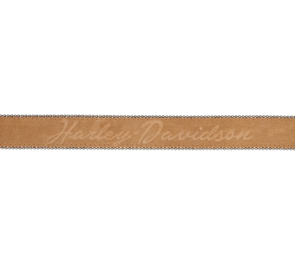 HARLEY-DAVIDSON® WOMENS HD SCRIPT BEAD  BELT TAN