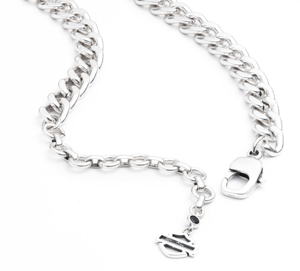 HARLEY-DAVIDSON® MENS  BAR & SHIELD CURB  LOGO NECKLACE