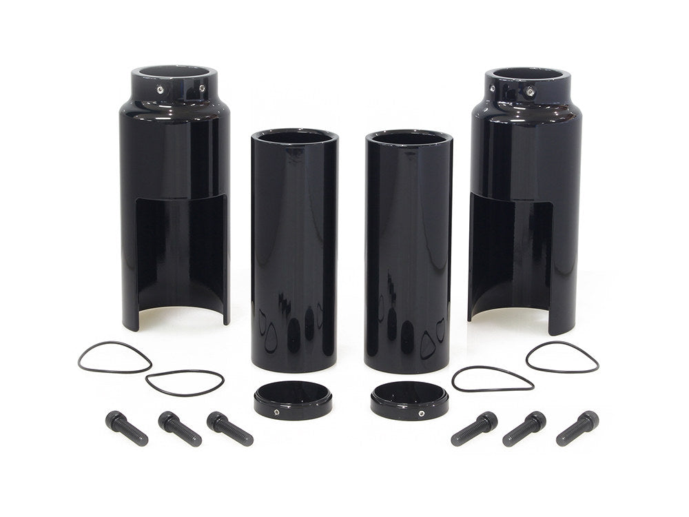 Six Piece Fork Cover Set – Black. Fits Softail Street Bob 2018up