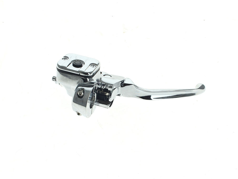 Front Brake Master Cylinder – Chrome. Fits Most Big Twin 1996-2017 & Sportster 1996-2003 with Dual Disc Rotor.