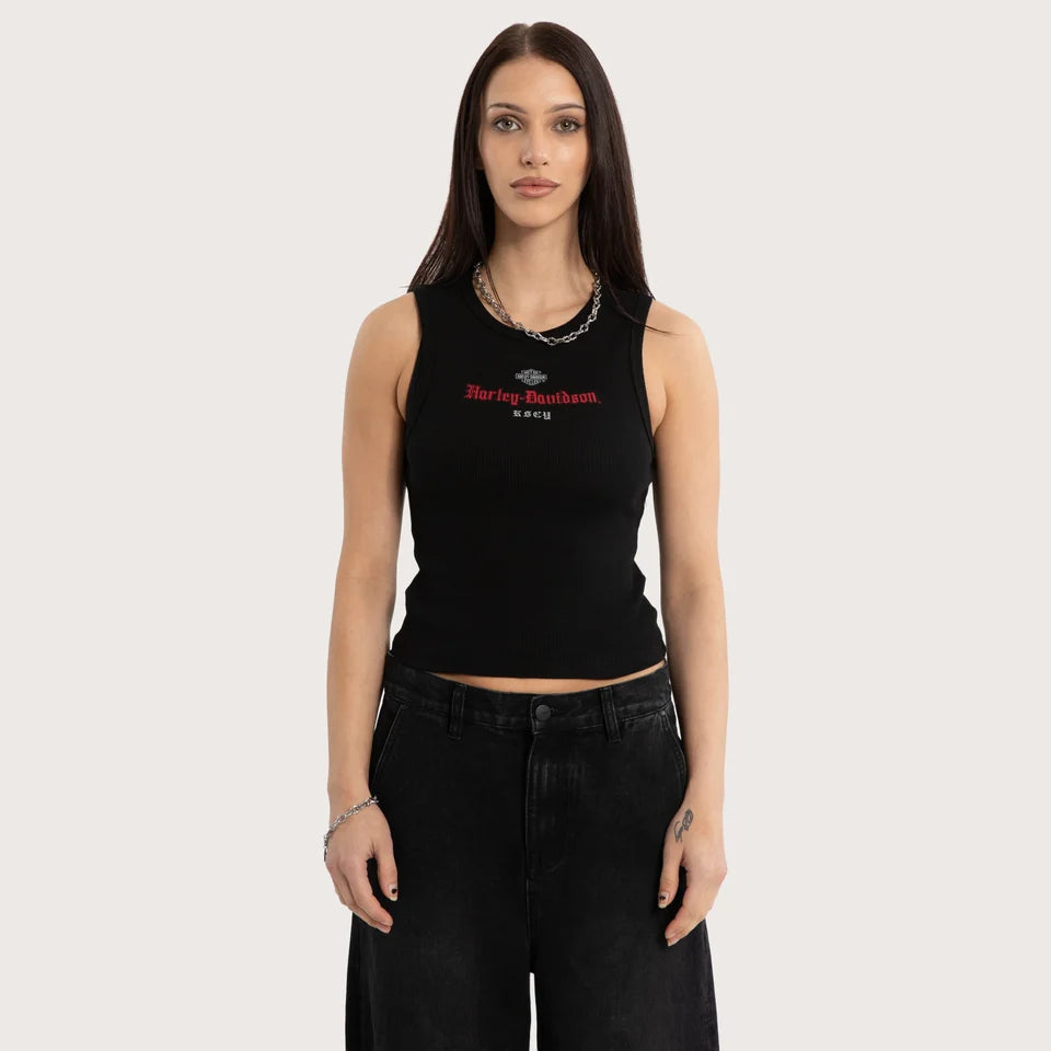 HARLEY-DAVIDSON® LADIES BLACK RIB TANK KSCY