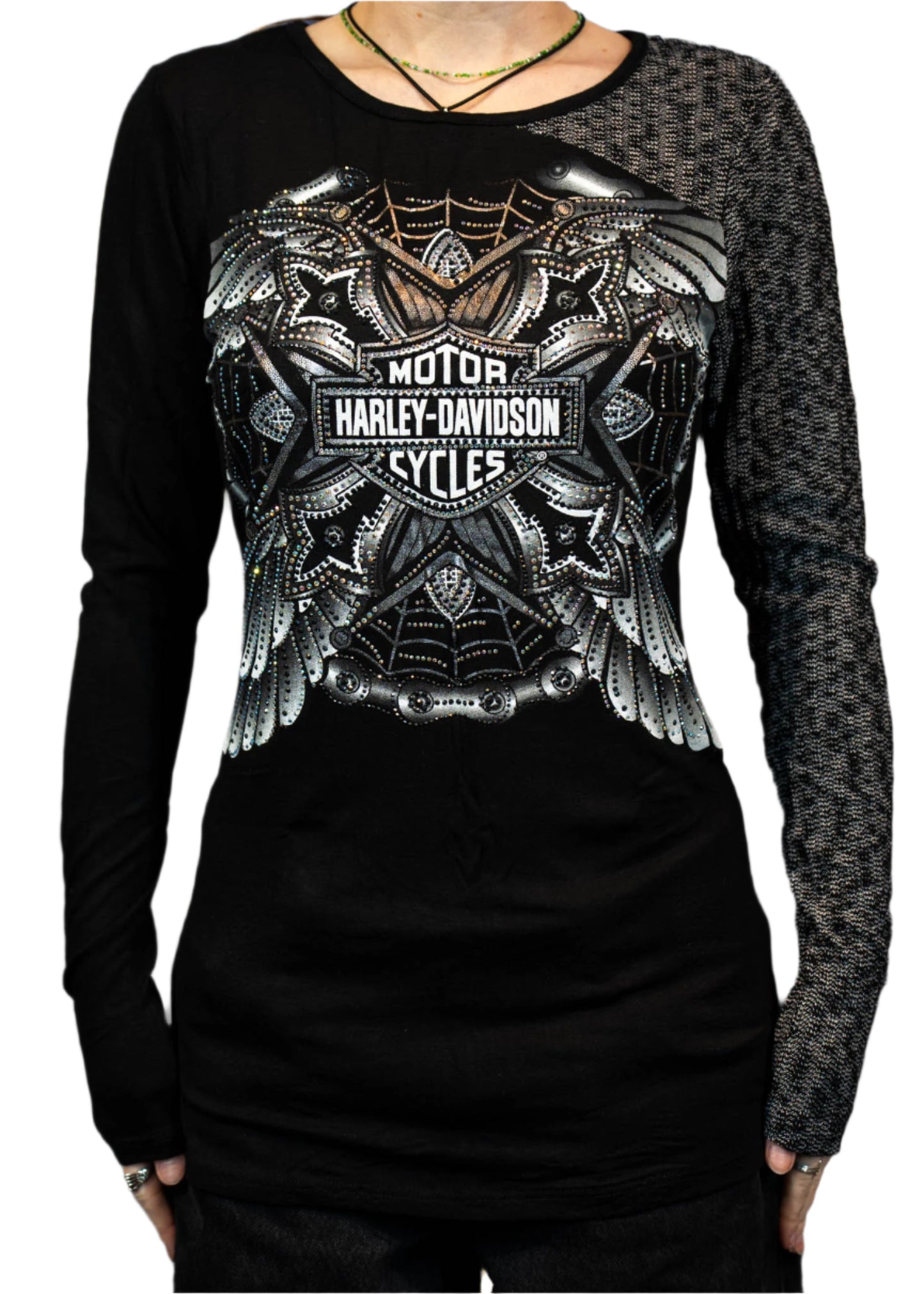 HARLEY-DAVIDSON® WOMENS FULLMETAL LONG SLEEVE SCOOP NECK TOP