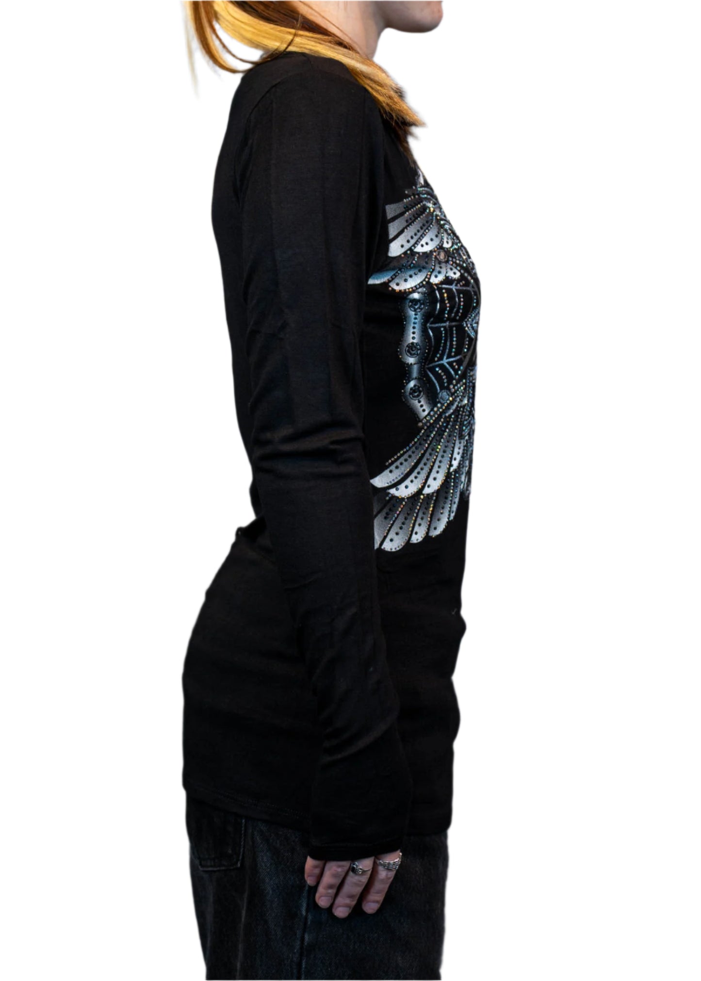 HARLEY-DAVIDSON® WOMENS FULLMETAL LONG SLEEVE SCOOP NECK TOP