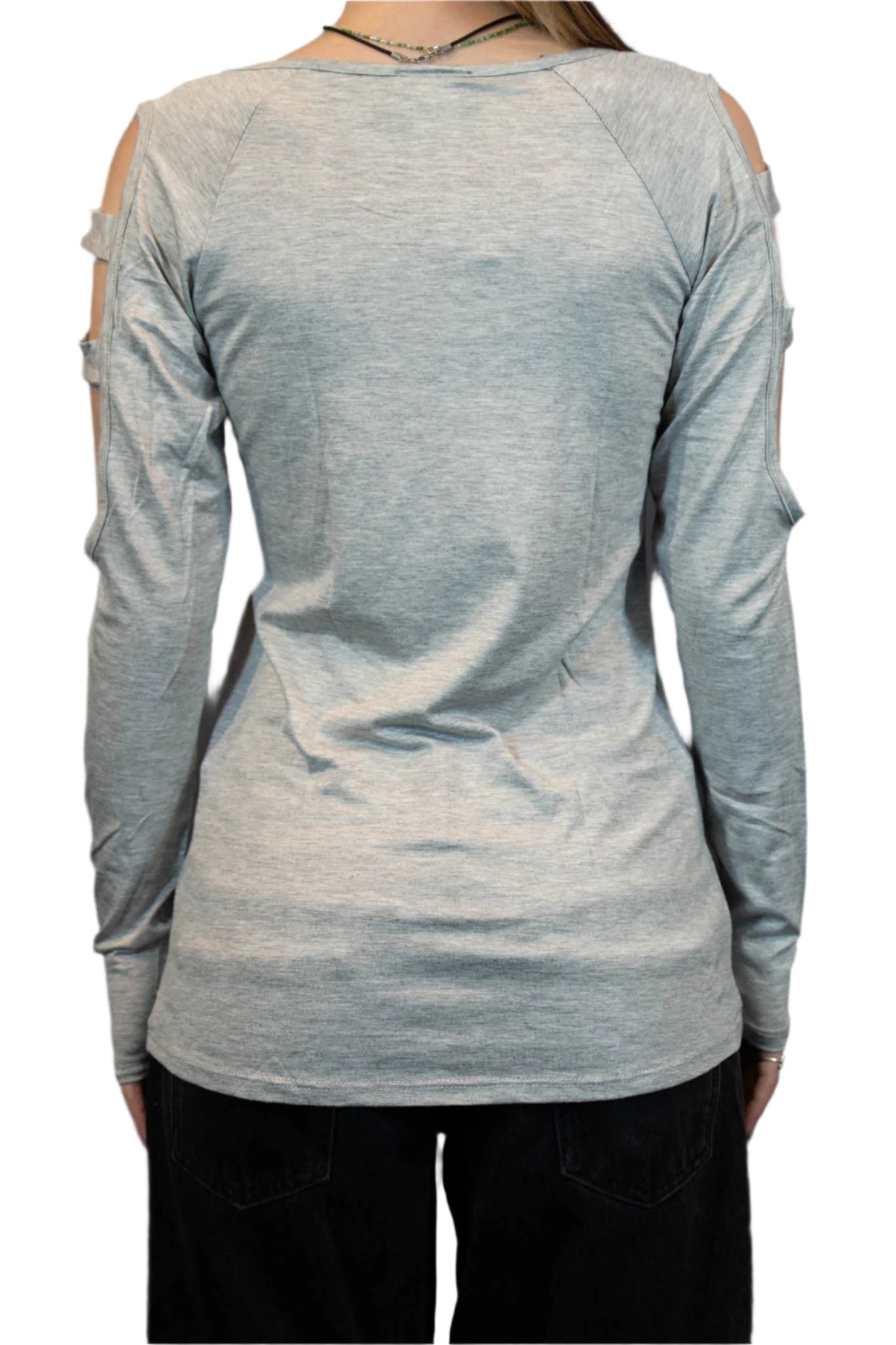 HARLEY-DAVIDSON® WOMENS CUTS OUT LONG SLEEVE SCOOP NECK TOP