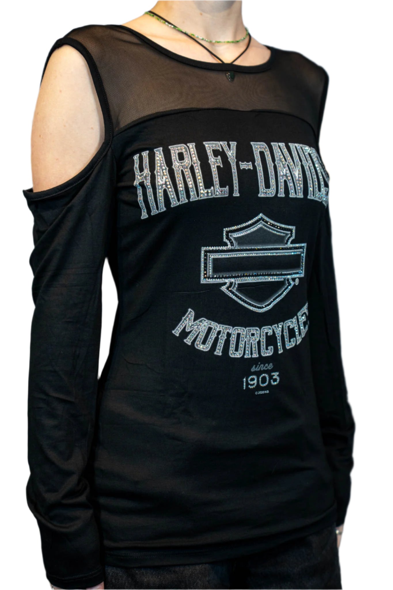 HARLEY-DAVIDSON® WOMENS IRON CLASSIC LONG SLEEVE SCOOP NECK TOP