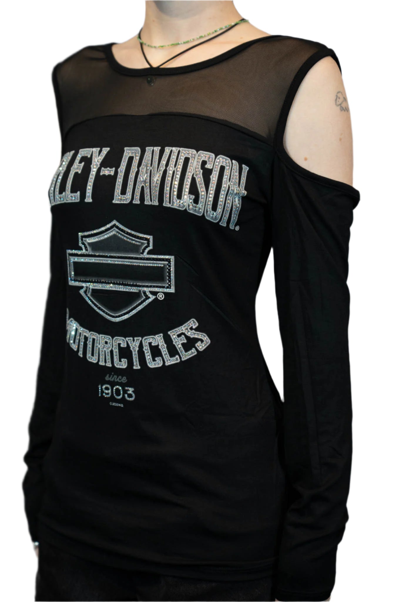 HARLEY-DAVIDSON® WOMENS IRON CLASSIC LONG SLEEVE SCOOP NECK TOP
