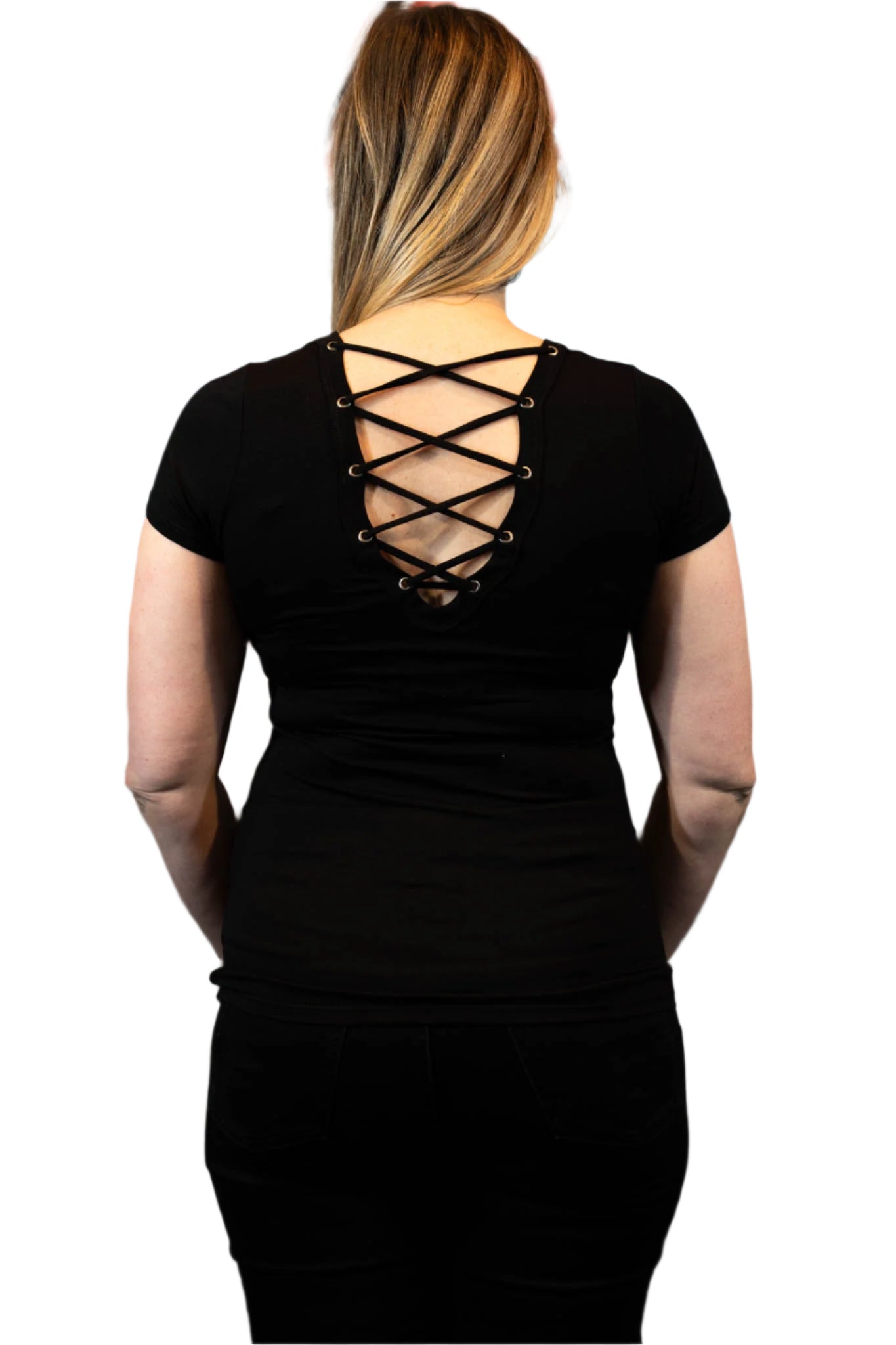 HARLEY-DAVIDSON® WOMENS WORLD FAMOUS SHORT SLEEVE V-NECK TOP