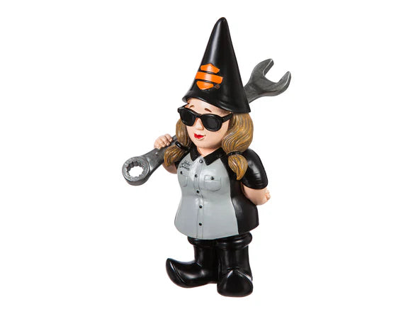 HARLEY-DAVIDSON® MECHANIC FEMALE GARDEN GNOME