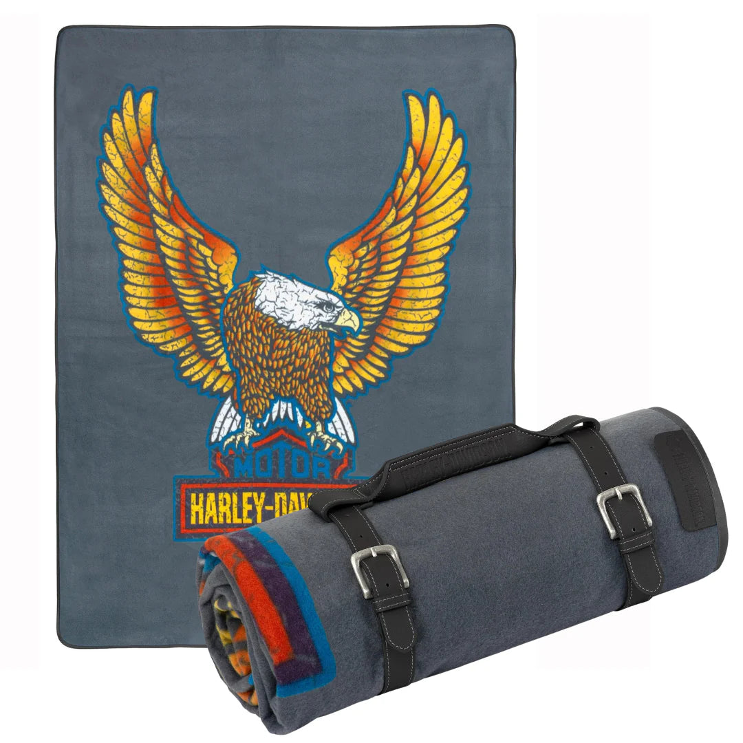 HARLEY-DAVIDSON® BAR & SHIELD EAGLE FOLDING BLANKET