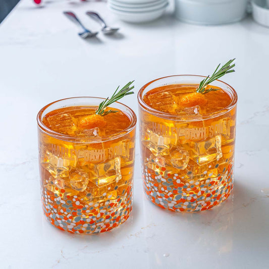 HARLEY-DAVIDSON® CONFETTI DOF GLASS SET (2PK)