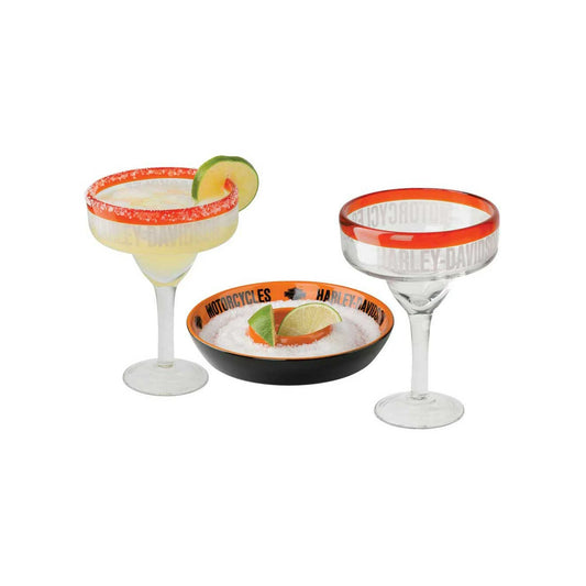 HARLEY-DAVIDSON® WIDE BRIM MARGARITA GLASS SET (2 PK)
