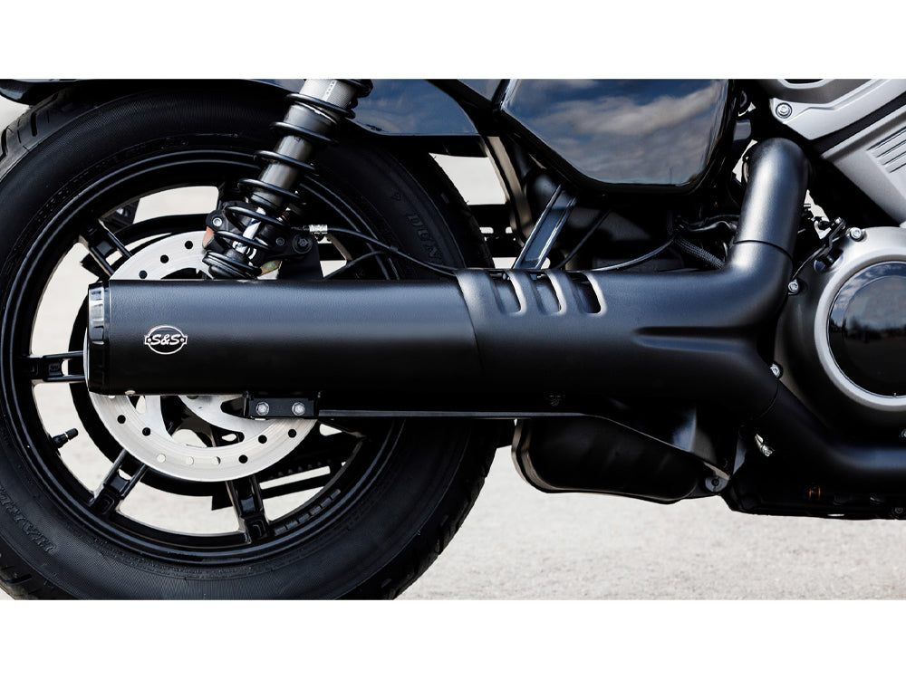 4.5in. Grand National Slip-On Muffler – Black with Black End Cap. Fits Nightster 975 2022up