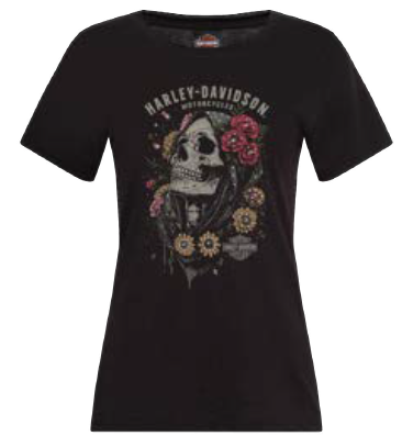 HARLEY-DAVIDSON® CORONET BLACK  LADIES  TEE