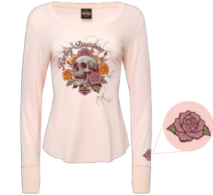 HARLEY-DAVIDSON® REVIVAL BLUSH LADIES L/S TEE