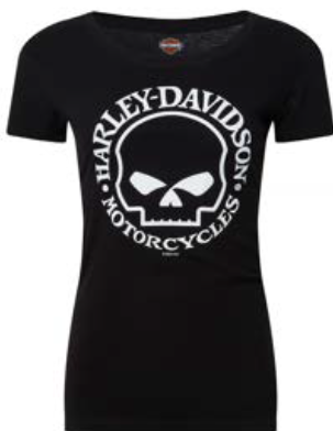 HARLEY-DAVIDSON® WG SKULL BLACK  LADIES TEE