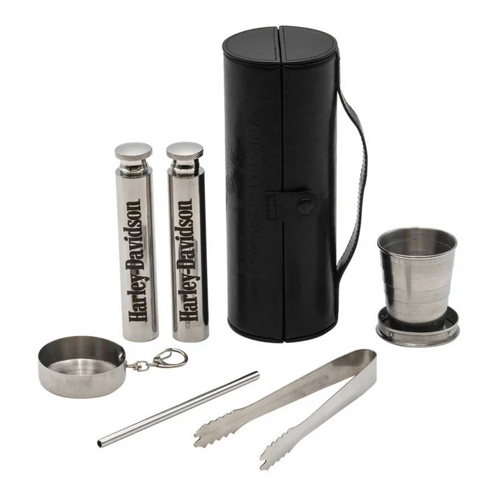 HARLEY-DAVIDSON® OPEN BAR & SHIELD EAGLE TRAVEL BAR SET