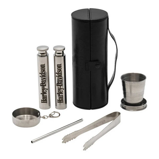 HARLEY-DAVIDSON® OPEN BAR & SHIELD EAGLE TRAVEL BAR SET