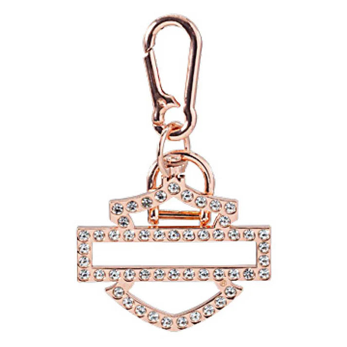 HARLEY-DAVIDSON®  HARLEY OPEN B&S ROSE GOLD BLING KEYCHAIN