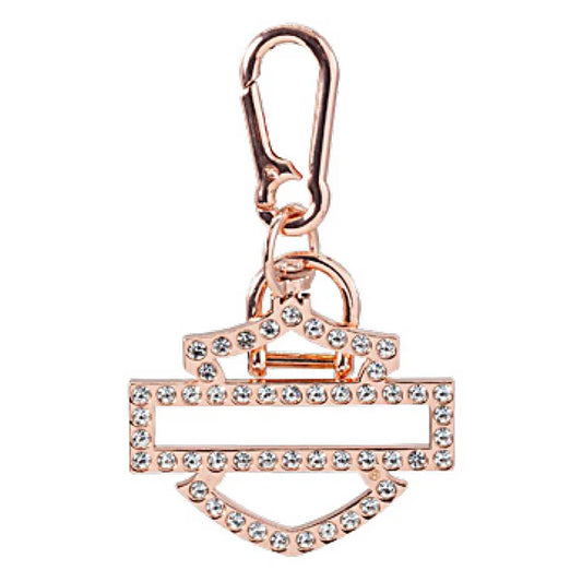 HARLEY-DAVIDSON®  HARLEY OPEN B&S ROSE GOLD BLING KEYCHAIN
