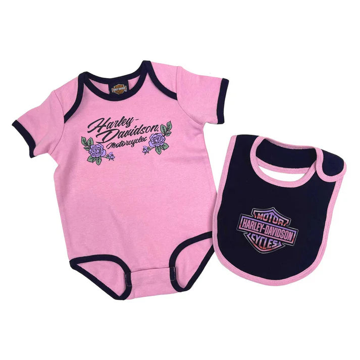 HARLEY-DAVIDSON® GIRLS 2-PIECE BAR & SHIELD ROSES CREEPER SET