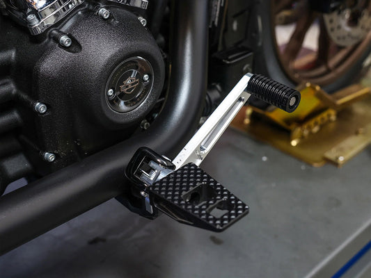 Brake Pedal Arm – Chrome. Fits Softail 2018up with Mid Controls.