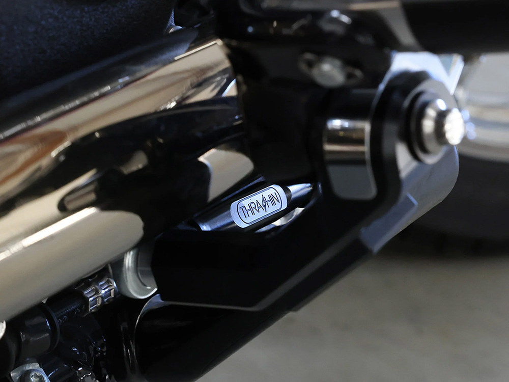 Adjustable Brake Linkage – Black. Fits Softail 2018up with Mid Controls.