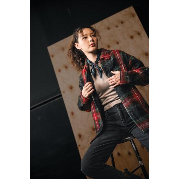 HARLEY-DAVIDSON® LADIES JACKET - WOVEN BLACK / RED PLAID